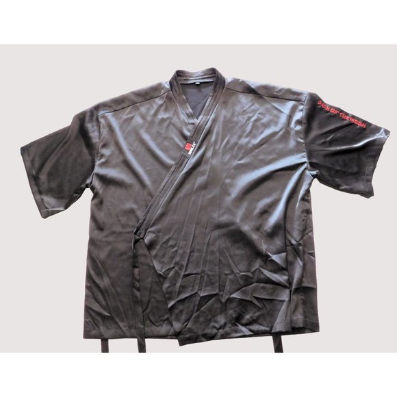 Zune ZX Dark of the Moon Kimono Unisex Large Black Red Embroidery Short Sleeve - Picture 7 of 8